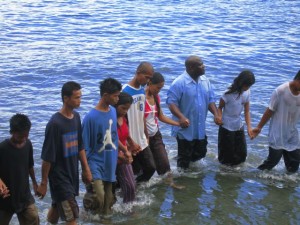 Jonathon and Sarah (next to pastor)-Our caretakers