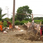 Sifting gravel for cement