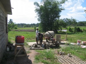 Mixing cement