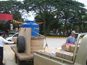 Strapping down supplies for transport