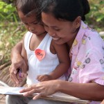 Mom n Son learn at Children's program