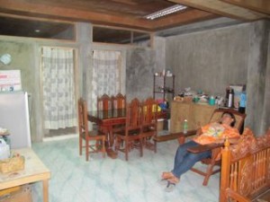 Dining room with Gigi, our friend that helped us find the place