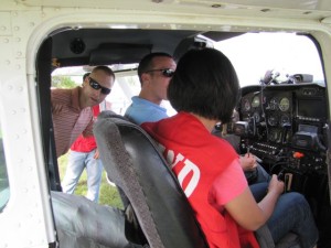 Dwayne and Sean getting ready to take relief supplies to Roxas in both airplanes