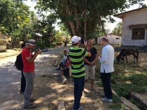 Interviewing church workers in Los Palos